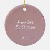 Cute Peaceful Snowman Pink kerstavond Keramisch Ornament (Achterkant)