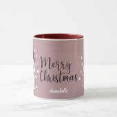 Cute Peaceful Snowman Pink kerstavond Mok (Midden)