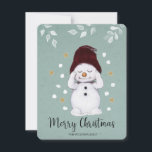 Cute Peaceful Snowman Winter Blue Kerstmis Feestdagenkaart<br><div class="desc">Deze schattige kerstfeestkaart is voorzien van een schattige snowman die van de sneeuw houdt. De tekst "Vrolijk Kerstmis" wordt geplaatst in een trendy en playfull manuscriptdoopvont.</div>