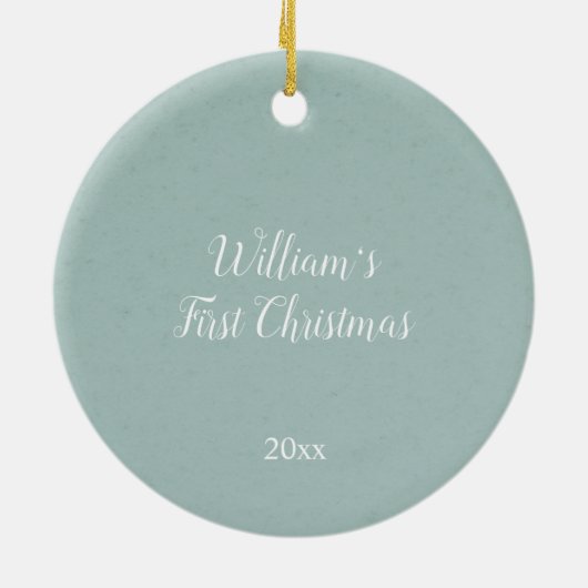 Cute Peaceful Snowman Winter Blue Kerstmis Keramisch Ornament (Achterkant)