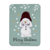 Cute Peaceful Snowman Winter Blue Kerstmis Magneet (Verticaal)