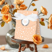 Cute peach and white polka dot pattern wedding fav bedankdoosjes