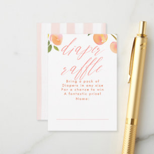 Cute Peach Luier Raffle Baby Shower Tickets Informatiekaartje