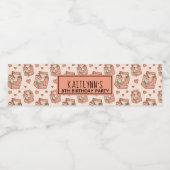 Cute Peach Milk Birthday Party Waterfles Etiket (Enkel label)