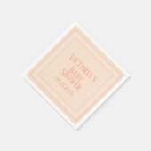Cute Peach White Modern Typography Baby shower Servet (Hoek)