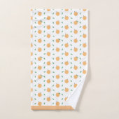 Cute Peaches & Leaves Pattern Bad Handdoek (Handdoek)
