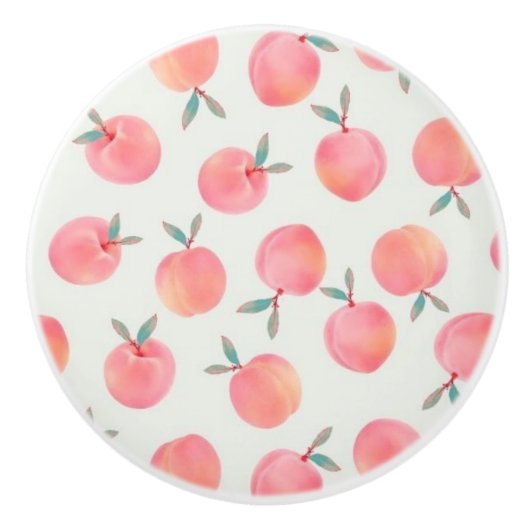 Cute Peaches Patroonontwerp Keramische Knop (Voorkant)