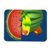 Cute Peachface Lovebird Summer Watermelon Picnic Magneet (Horizontaal)