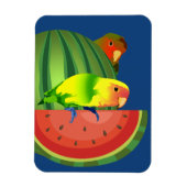 Cute Peachface Lovebird Summer Watermelon Picnic Magneet (Verticaal)