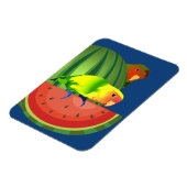 Cute Peachface Lovebird Summer Watermelon Picnic Magneet (Linkerzijde)