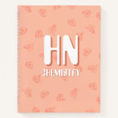 Cute Peachy Notebook with initials  Notitieboek (Voorkant)