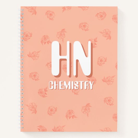 Cute Peachy Notebook with initials Notitieboek (Voorkant)