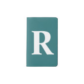 Cute Peacock Blue Personalized Monogram Pocket Moleskine Notitieboekje (Voorkant)