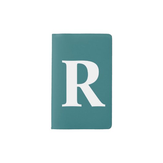 Cute Peacock Blue Personalized Monogram Pocket Moleskine Notitieboekje (Voorkant)