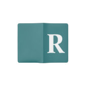 Cute Peacock Blue Personalized Monogram Pocket Moleskine Notitieboekje (Geopend)