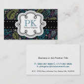 Cute Peacock Colors Paisley Calling Card Contactkaartje (Voorkant / Achterkant)