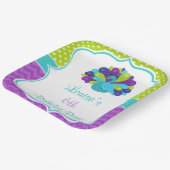 Cute Peacock Green and Purple Papieren Bordje (Gebogen)
