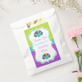 Cute Peacock Green en Paars Bedankzakje (Gezegeld)