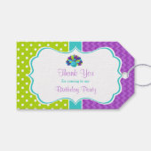Cute Peacock Green en Paars Gift Label Cadeaulabel (Voorkant (Horizontaal))