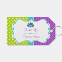 Cute Peacock Green en Paars Gift Label