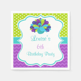 Cute Peacock Green en Paars Servet