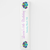 Cute Peacock Green en Paars Spandoek (Verticaal)