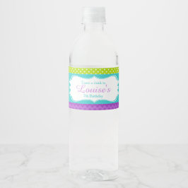 Cute Peacock Green en Paars Waterfles Etiket