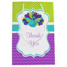 Cute Peacock Green en Paarse Birthday Dank u