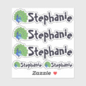 Cute Peacock Name Stickers - Set of Five (Vel)