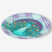 Cute Peacock party betrapt Papieren Bordje (Gekanteld)