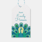 Cute Peacock Personal Gift Labels Cadeaulabel (Voorkant)