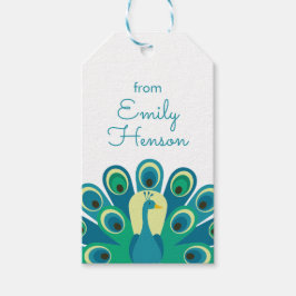 Cute Peacock Personal Gift Labels Cadeaulabel