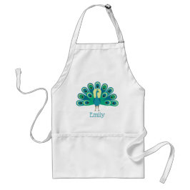 Cute Peacock Personalized Apron Standaard Schort