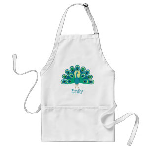 Cute Peacock Personalized Apron Standaard Schort