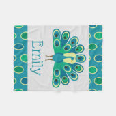 Cute Peacock Personalized Blanket Fleece Deken (Voorkant (Horizontaal))