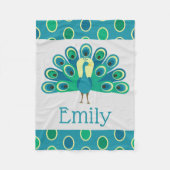 Cute Peacock Personalized Blanket Fleece Deken (Voorkant)
