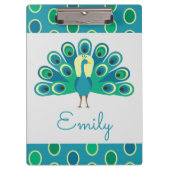 Cute Peacock Personalized Klembord (Voorkant)