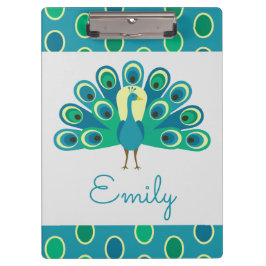 Cute Peacock Personalized Klembord
