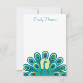 Cute Peacock Personalized Note Cards Bedankkaart (Voorkant)