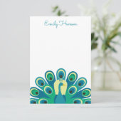 Cute Peacock Personalized Note Cards Bedankkaart (Staand voorkant)
