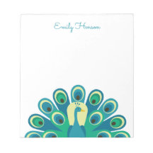 Cute Peacock Personalized Notitieblok