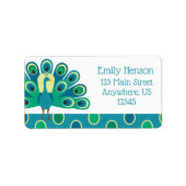 Cute Peacock Return Address Labels (Voorkant)