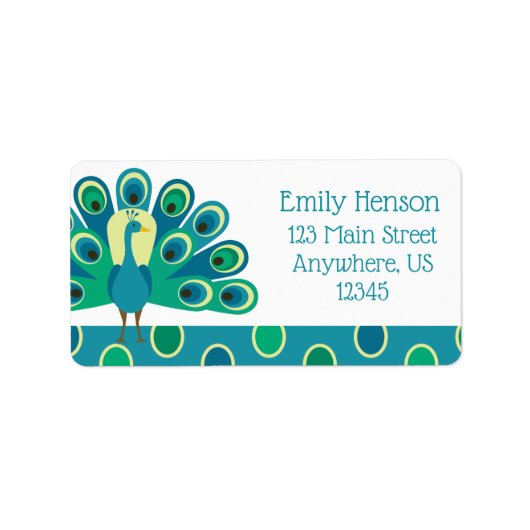Cute Peacock Return Address Labels (Voorkant)