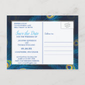 Cute Peacock sparen het datum briefkaart (Achterkant)