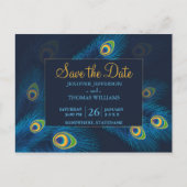 Cute Peacock sparen het datum briefkaart (Voorkant)