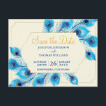 Cute Peacock sparen het datum briefkaart<br><div class="desc">Dit ontwerp kan met uw informatie worden aangepast. Het kan verder worden aangepast door de klik te kiezen om de optie "aan te passen". U kunt de tekstkleur en -stijl wijzigen. Zie meer van deze suite in mijn winkel. Neem contact met mij op via mradamov@gmail.com of met een bericht op...</div>