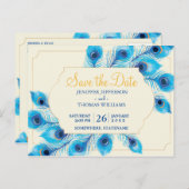 Cute Peacock sparen het datum briefkaart (Voorkant / Achterkant)