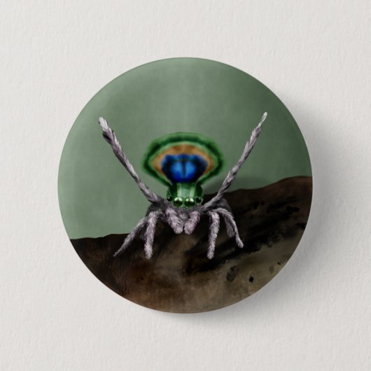 Cute Peacock Spider Digital Art Ronde Button 5,7 Cm (Voorkant)