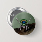 Cute Peacock Spider Digital Art Ronde Button 5,7 Cm (Voorkant /achterkant)