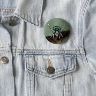 Cute Peacock Spider Digital Art Ronde Button 5,7 Cm
